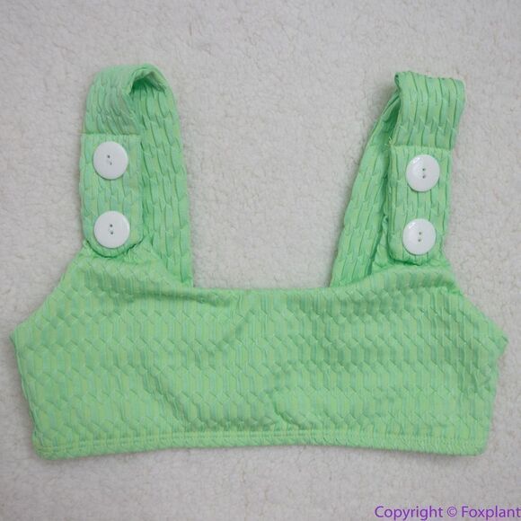 New Seea X Free People Georgia Bikini Top, Green, Xs